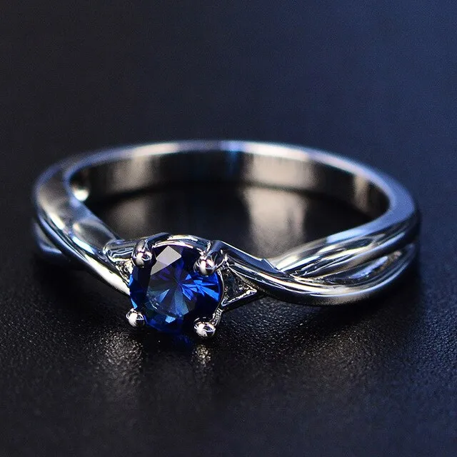 2019 New Fine Trendy Engagement Ruby Ring Silver 925 Jewelry Amethyst Gemstone Ring Silver Emerald Blue Sapphire Ring For Women