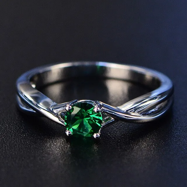 2019 New Fine Trendy Engagement Ruby Ring Silver 925 Jewelry Amethyst Gemstone Ring Silver Emerald Blue Sapphire Ring For Women