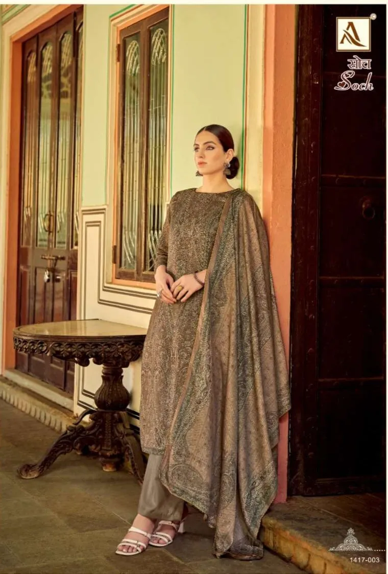 Alok Soch Viscose Pashmina Designer Digital Print Suit 06 Pes Catlouge