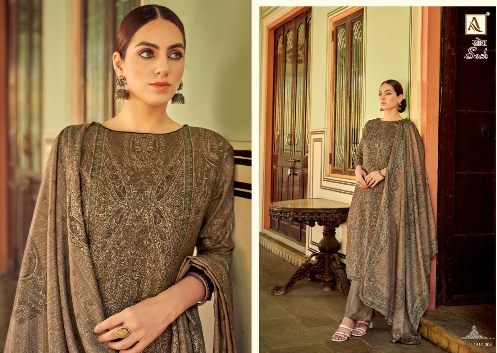 Alok Soch Viscose Pashmina Designer Digital Print Suit 06 Pes Catlouge