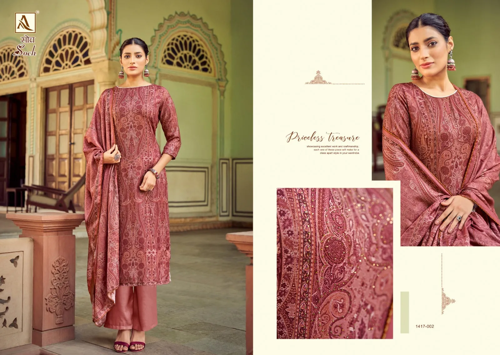 Alok Soch Viscose Pashmina Designer Digital Print Suit 06 Pes Catlouge