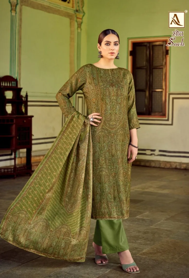 Alok Soch Viscose Pashmina Designer Digital Print Suit 06 Pes Catlouge