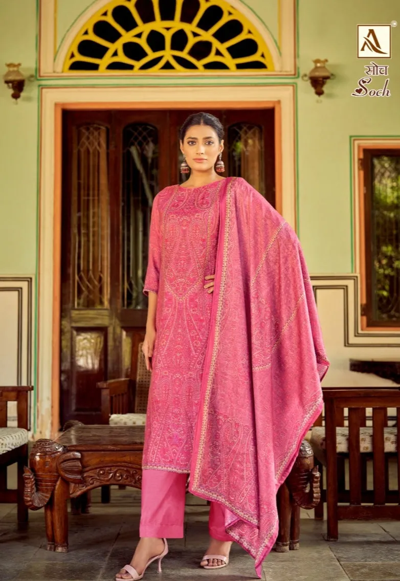 Alok Soch Viscose Pashmina Designer Digital Print Suit 06 Pes Catlouge