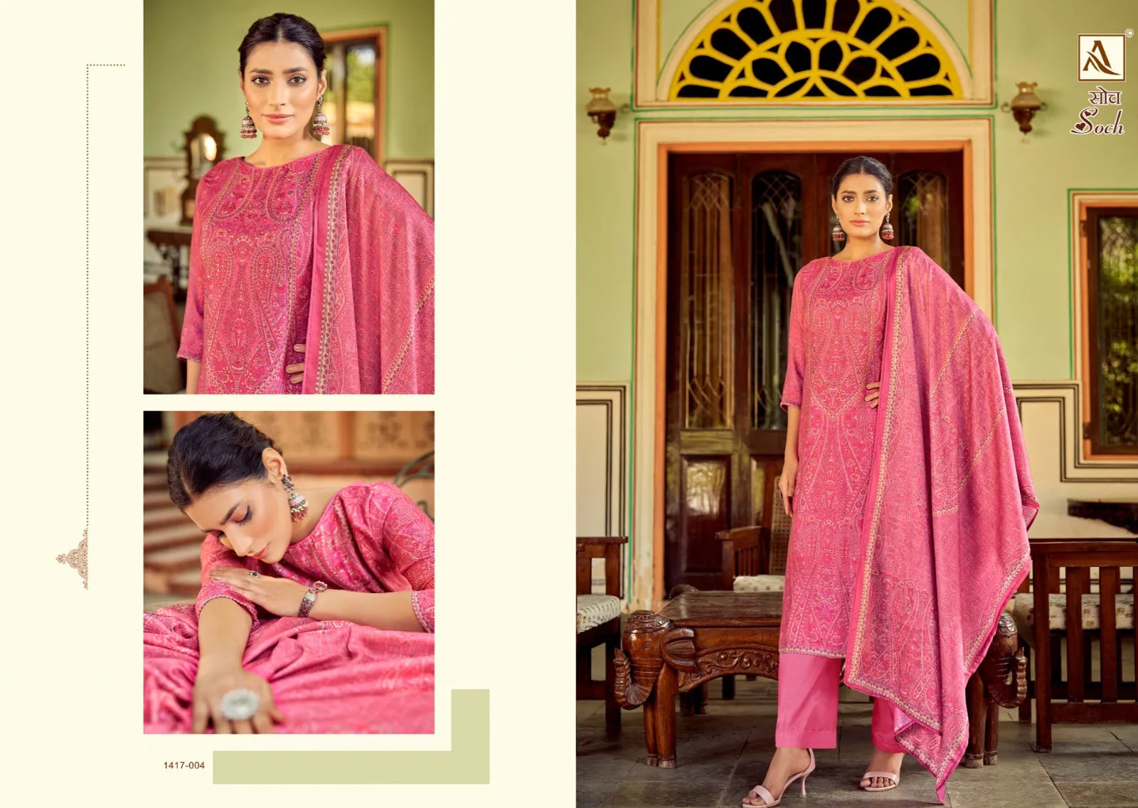 Alok Soch Viscose Pashmina Designer Digital Print Suit 06 Pes Catlouge