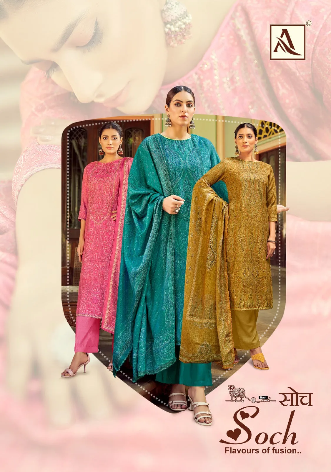 Alok Soch Viscose Pashmina Designer Digital Print Suit 06 Pes Catlouge
