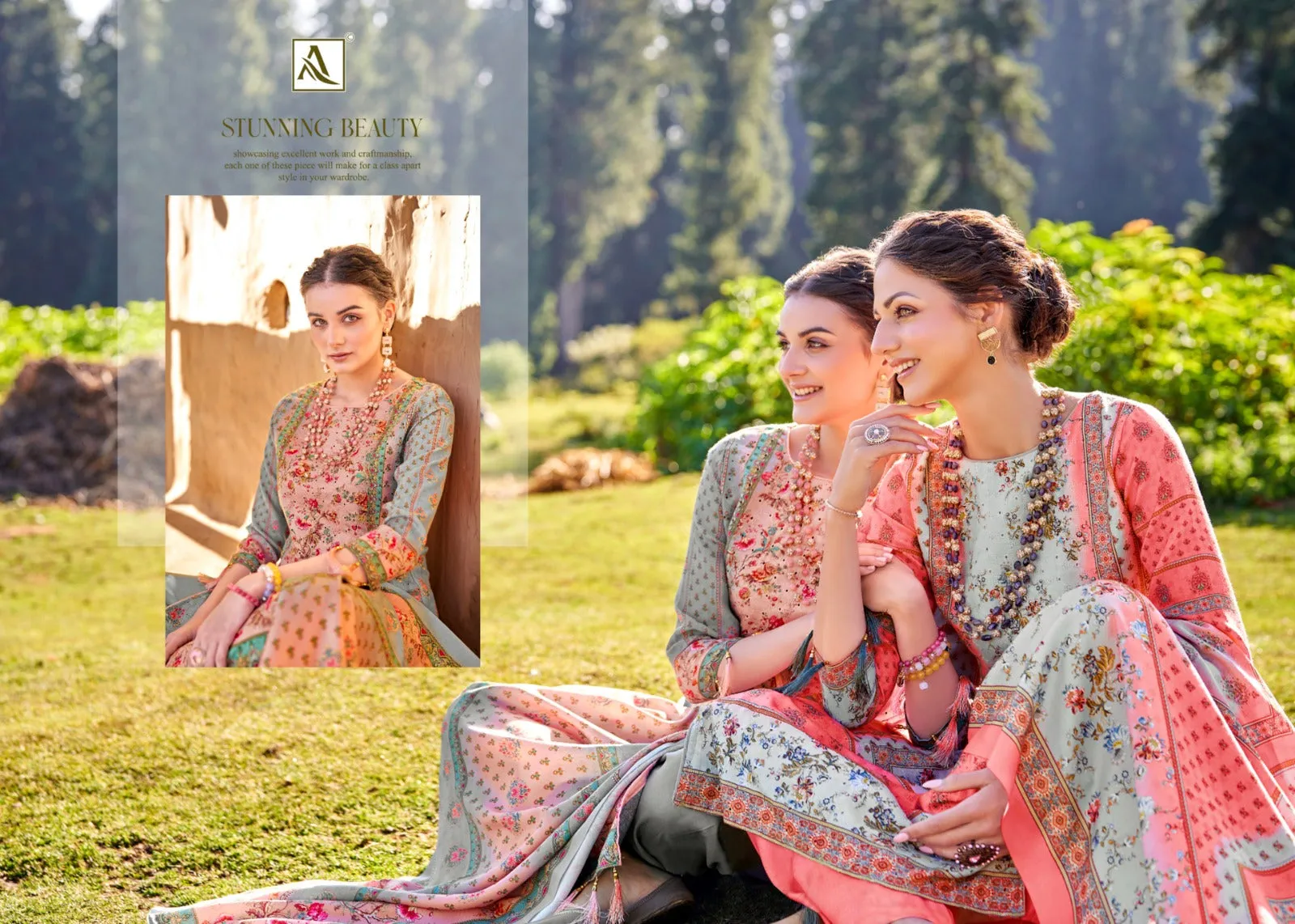 Alok Suits Iqra Digital Print Pashmina With Schiffli Embroidery Designer Winter Wear Salwar Suits (749x06)