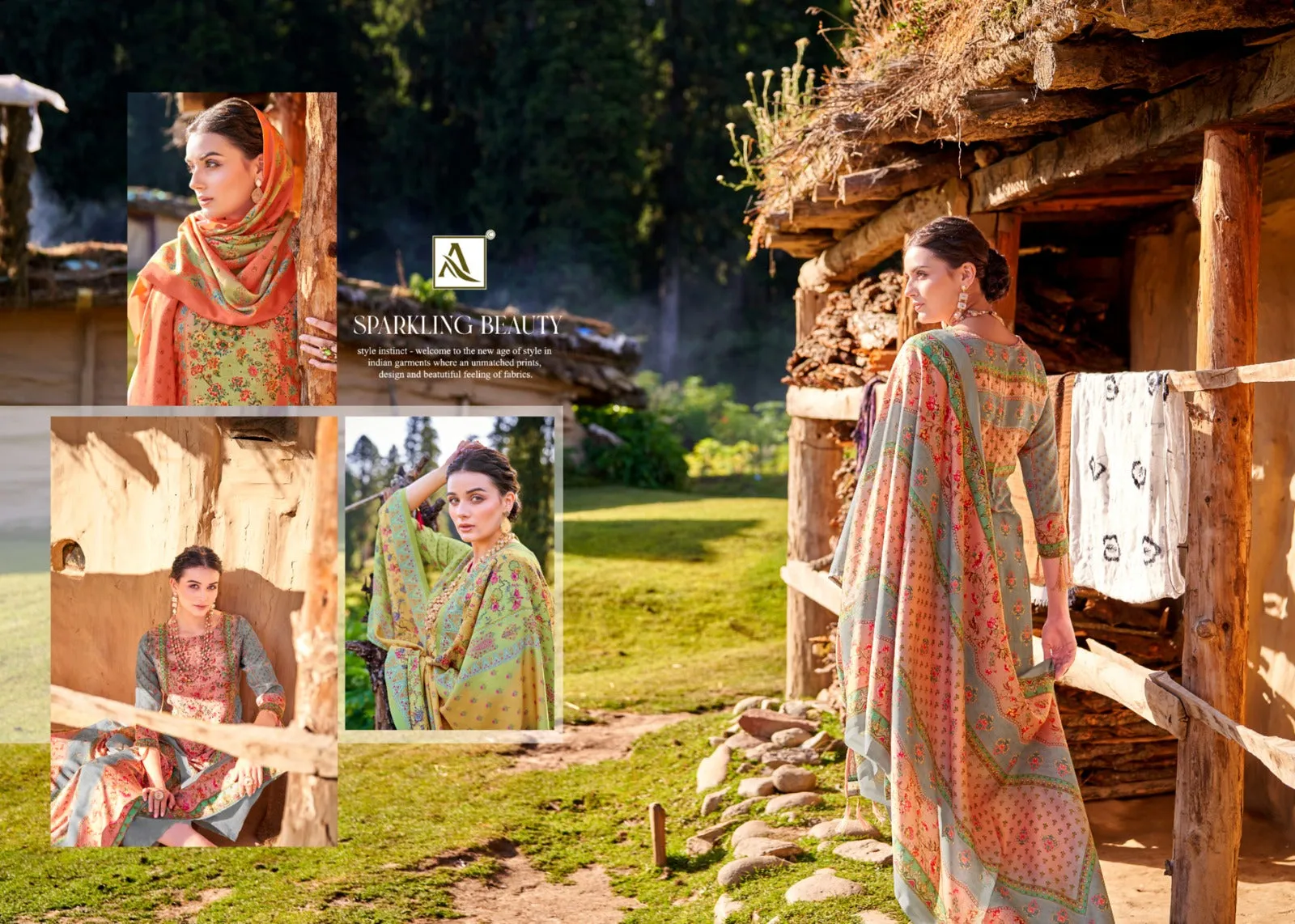 Alok Suits Iqra Digital Print Pashmina With Schiffli Embroidery Designer Winter Wear Salwar Suits (749x06)