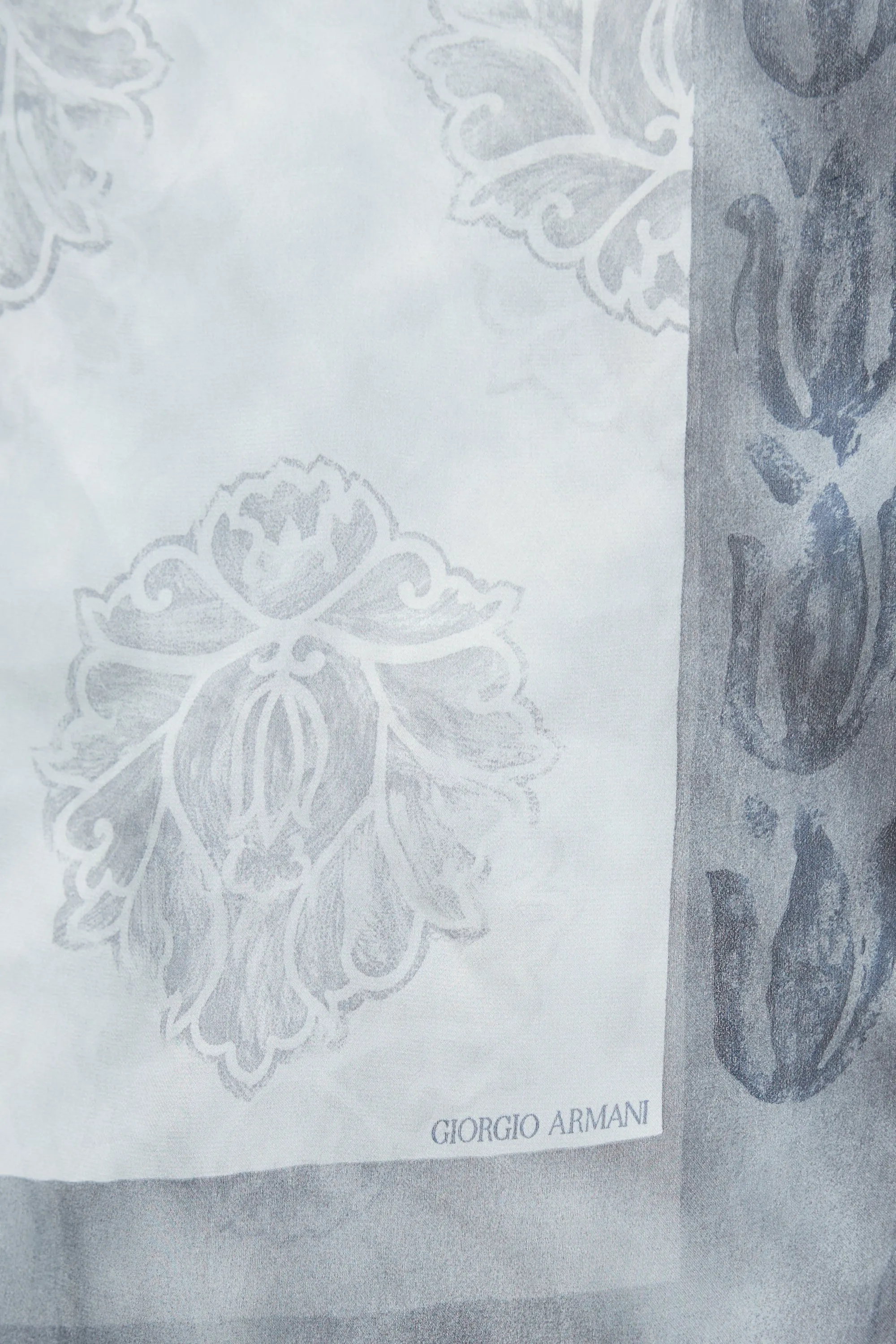 Blue Floral Print Scarf