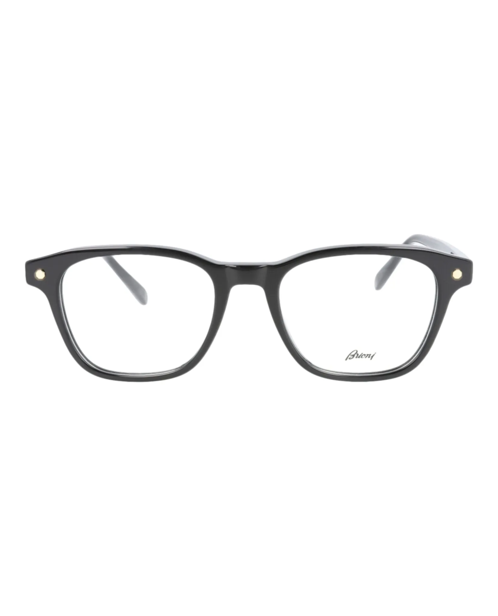 Brioni Mens Square/Rectangle Black Black Transparent Fashion Designer Eyewear