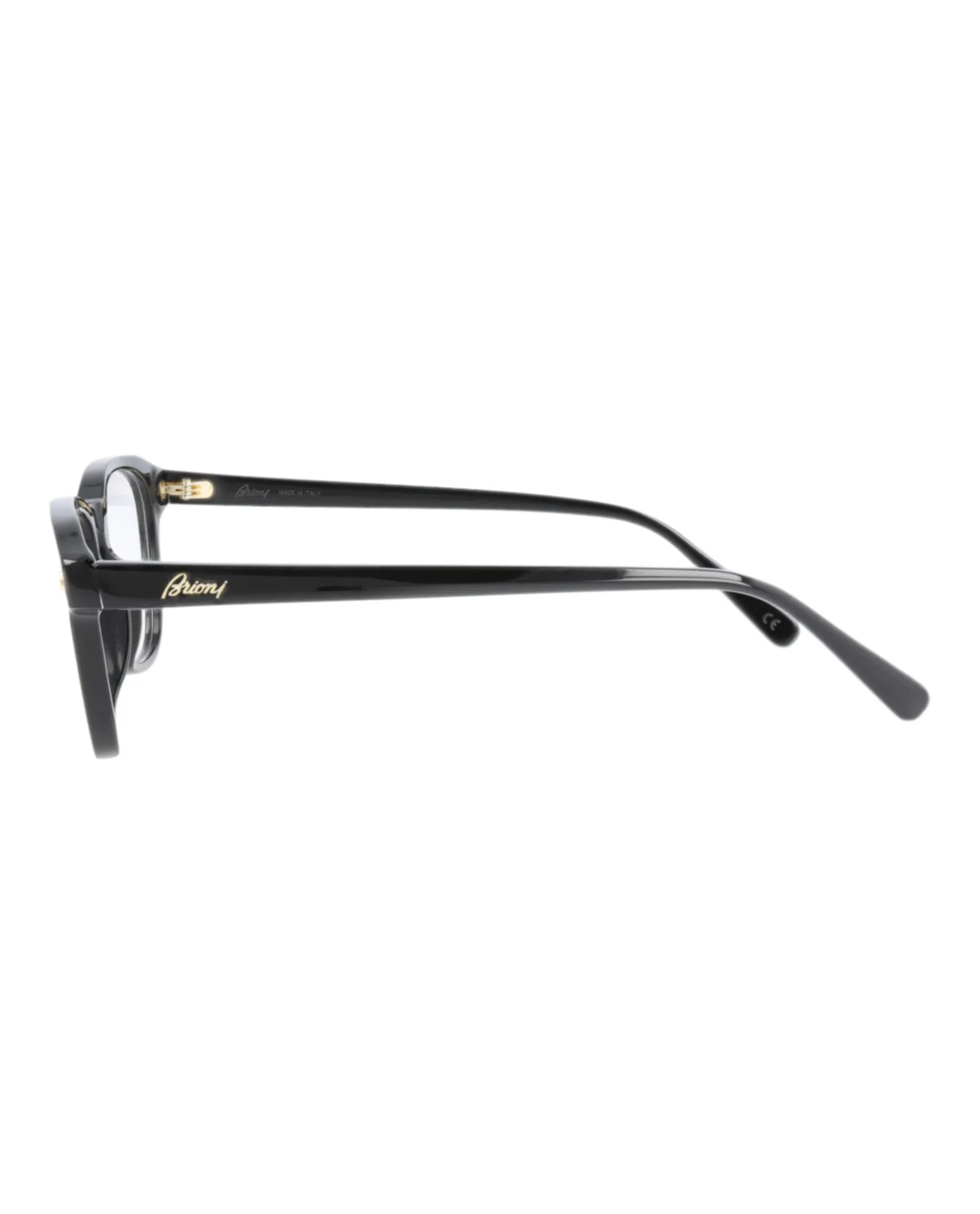 Brioni Mens Square/Rectangle Black Black Transparent Fashion Designer Eyewear