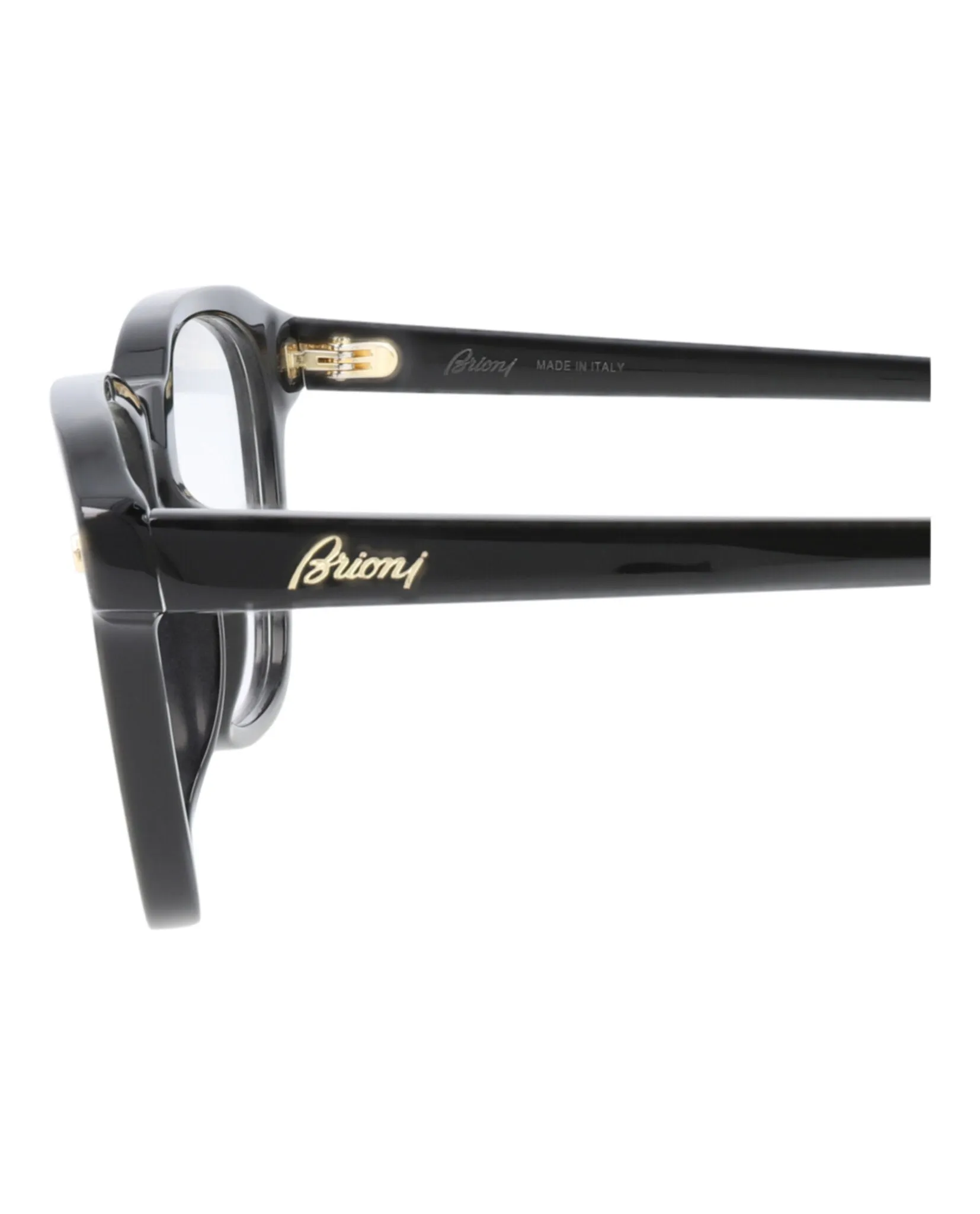 Brioni Mens Square/Rectangle Black Black Transparent Fashion Designer Eyewear