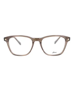 Brioni Mens Square/Rectangle Brown Brown Transparent Fashion Designer Eyewear