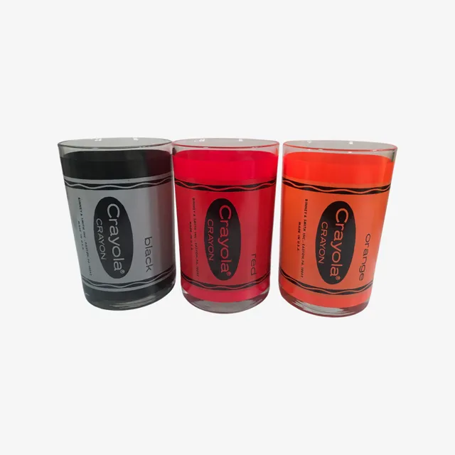 Cera Signed Crayola Crayon Double Old Fashion Glasses (Set of 6)