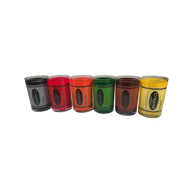 Cera Signed Crayola Crayon Double Old Fashion Glasses (Set of 6)