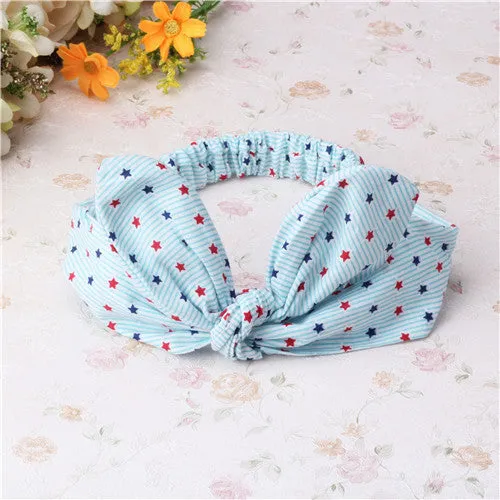 Children Hair Accessories Lovely Bunny Ear Baby Headbands Elastic Fashion Soft Toddler scrunchy Bow Knot Girls Headband
