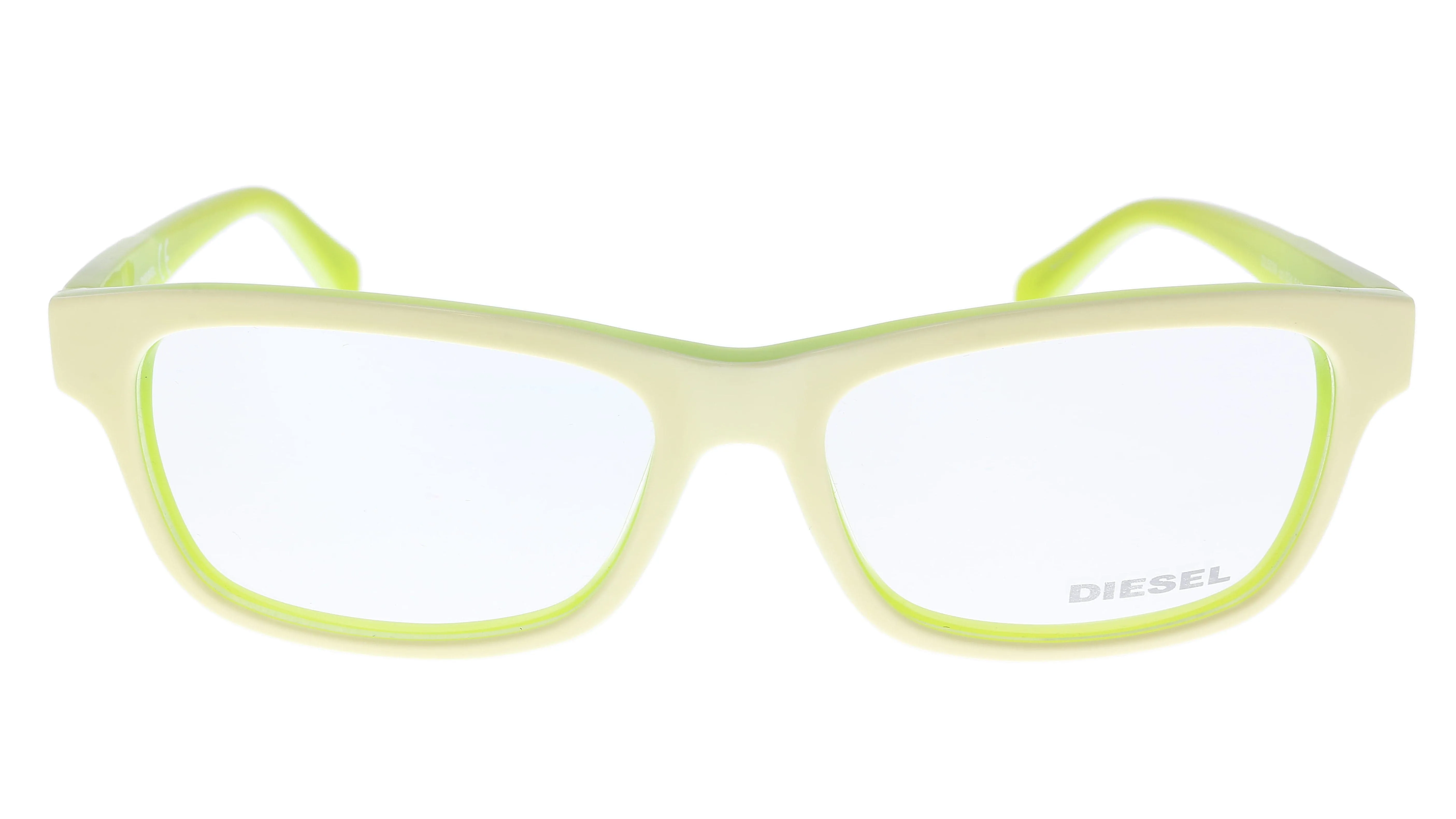 Diesel DL5039 024 White Lime Green Modified Rectangle Optical Frames