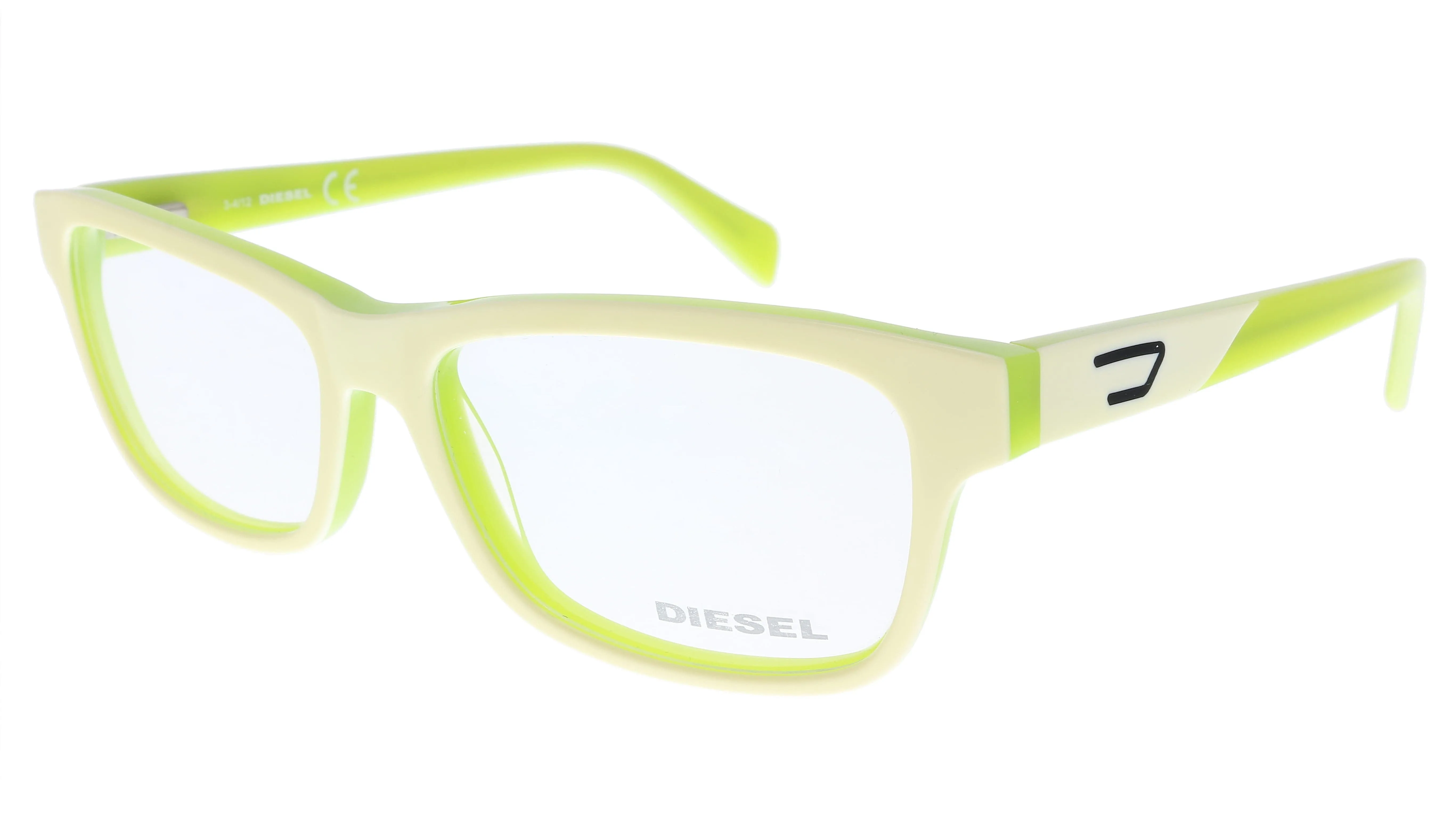 Diesel DL5039 024 White Lime Green Modified Rectangle Optical Frames