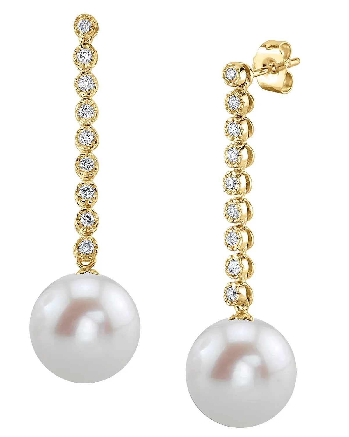 Freshwater Pearl & Diamond Bellatrix Earrings