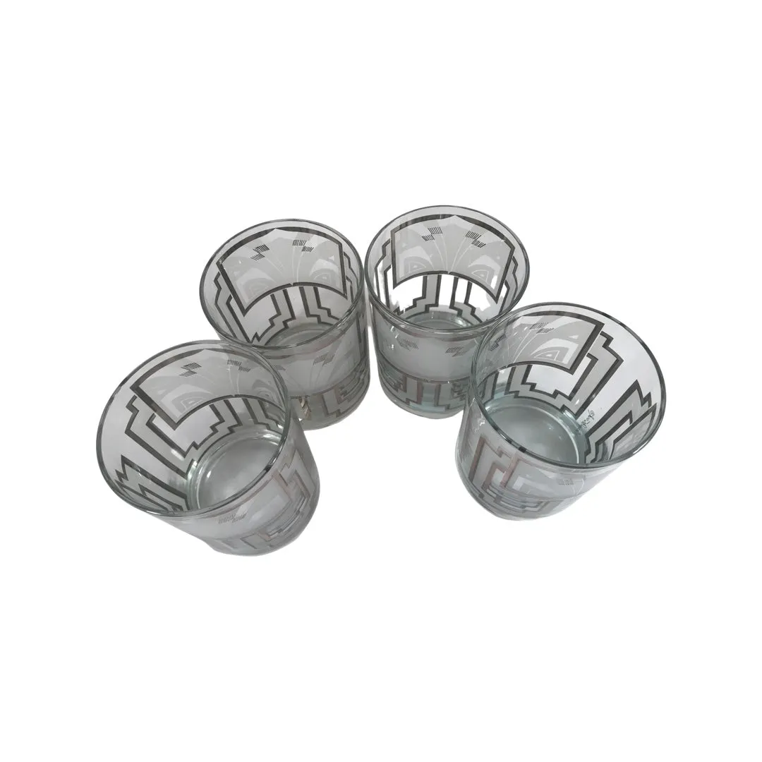 Georges Briard Signed Art Deco Double Old Fashion Glasses (Set of 4)