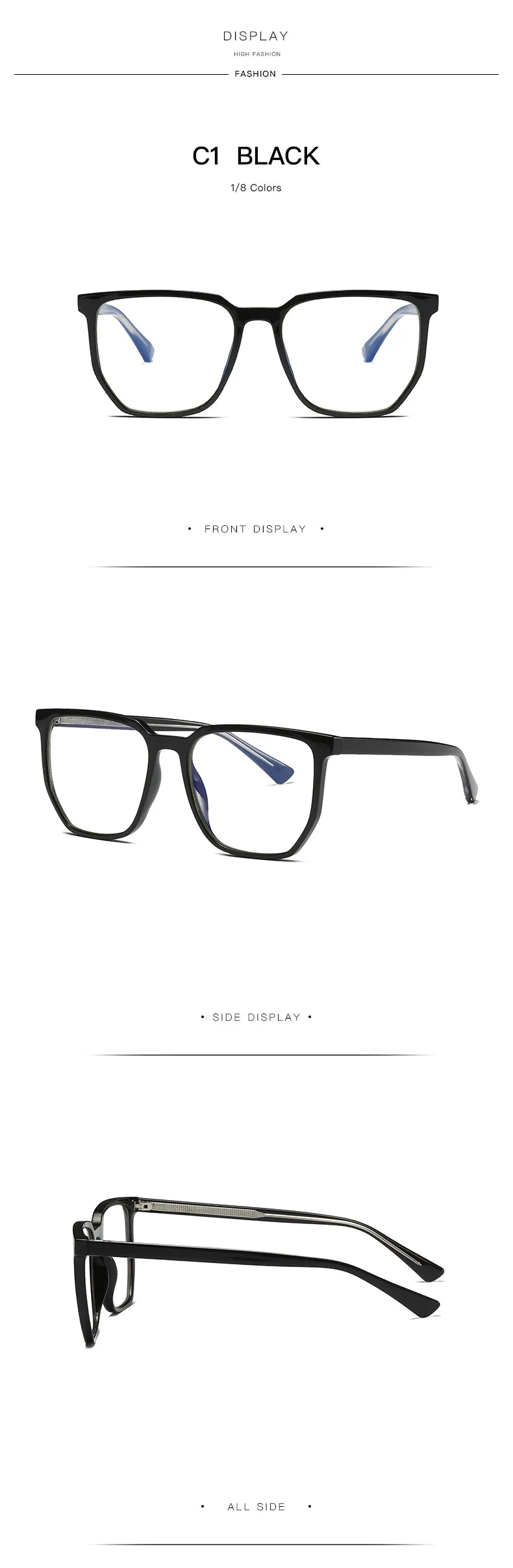 Gmei Unisex Full Rim TR 90 Titanium Square Frame Eyeglasses 2034