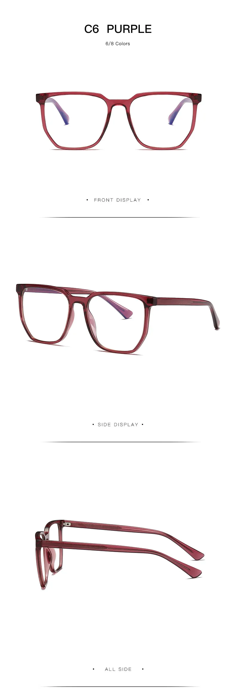 Gmei Unisex Full Rim TR 90 Titanium Square Frame Eyeglasses 2034