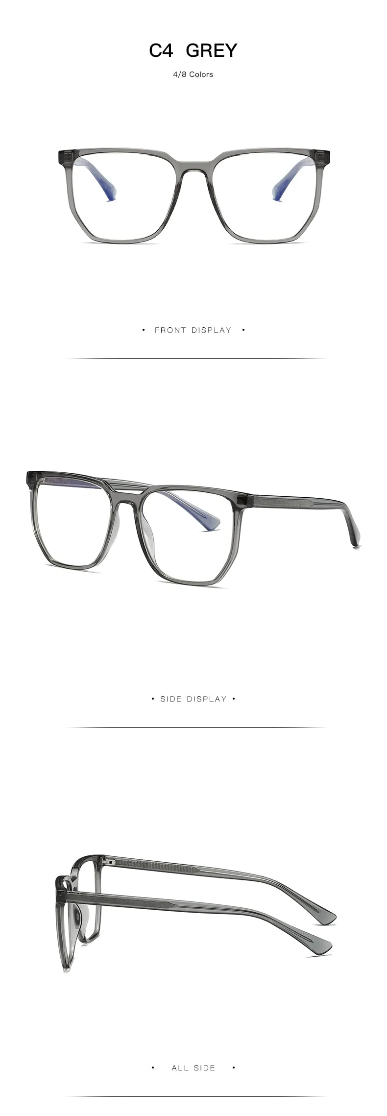 Gmei Unisex Full Rim TR 90 Titanium Square Frame Eyeglasses 2034