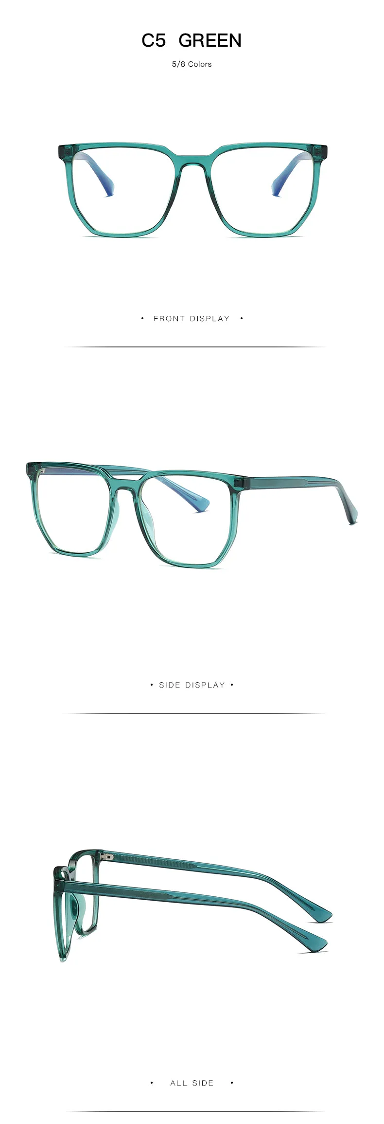 Gmei Unisex Full Rim TR 90 Titanium Square Frame Eyeglasses 2034