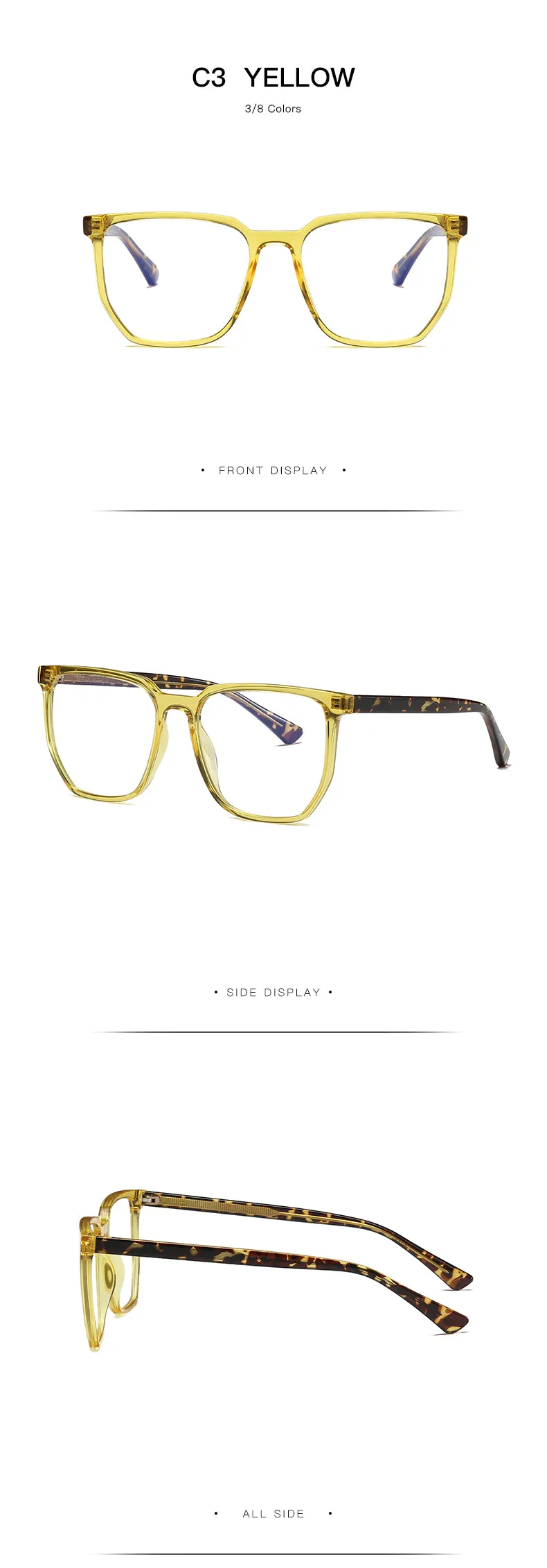 Gmei Unisex Full Rim TR 90 Titanium Square Frame Eyeglasses 2034