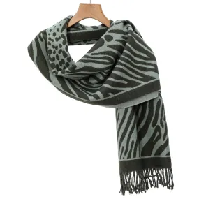 Ivy Green Animal Printed Pashmina Scarf