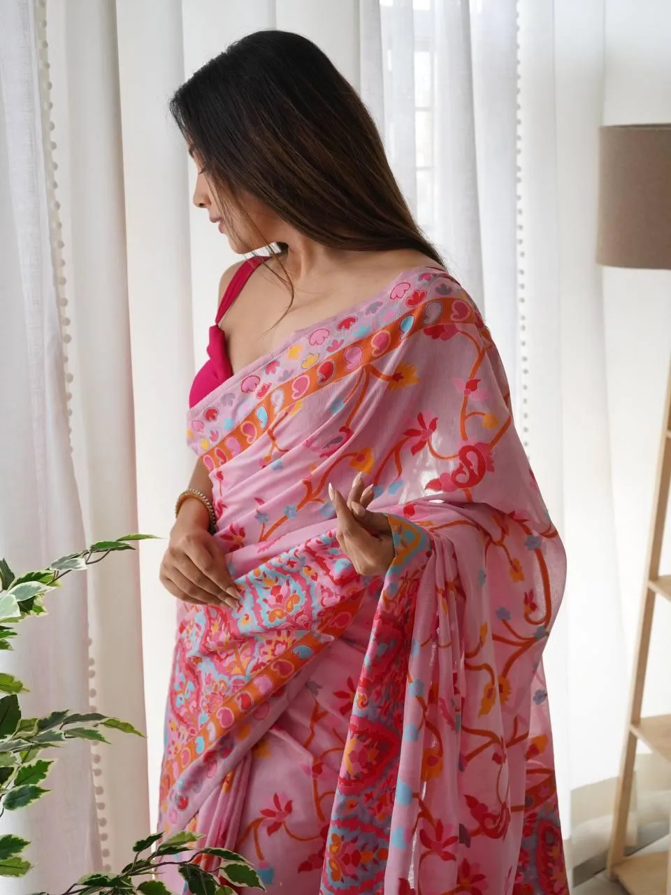 Kashmiri Pasmina Kachi Work Saree