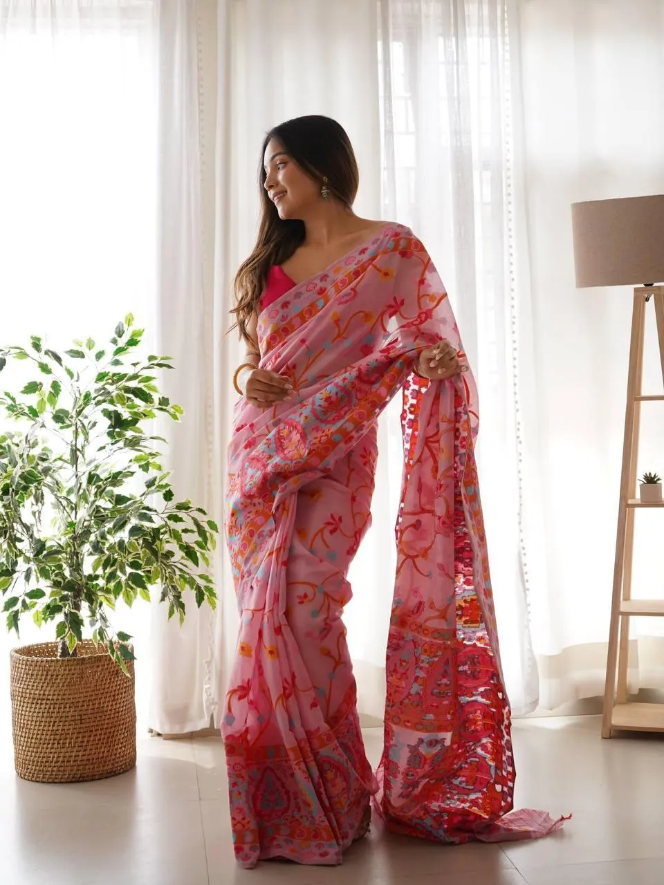 Kashmiri Pasmina Kachi Work Saree