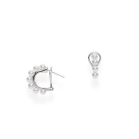 Mikimoto Akoya Cultured Pearl Cluster Earrings in 18K White Gold