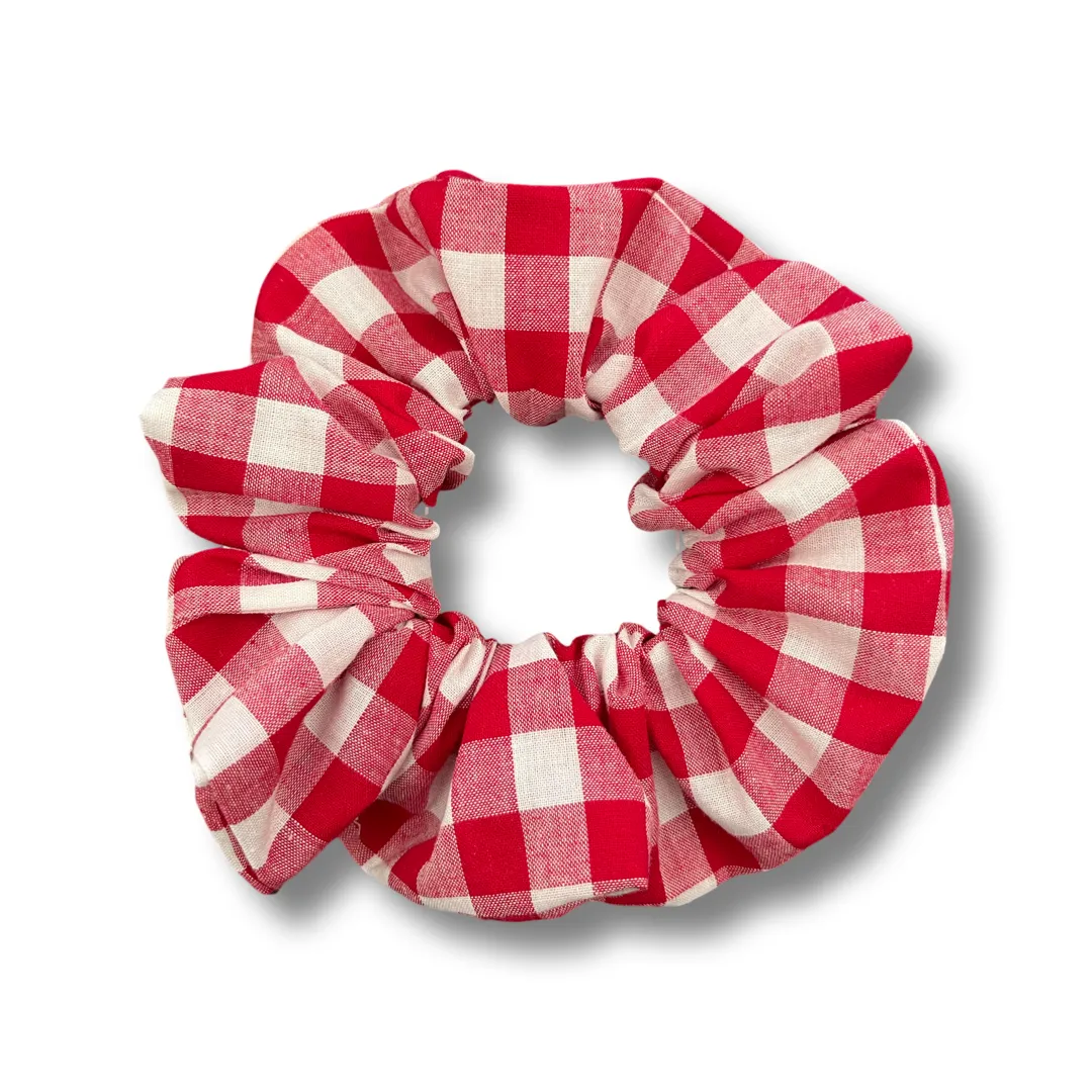 Red Gingham Scrunchie