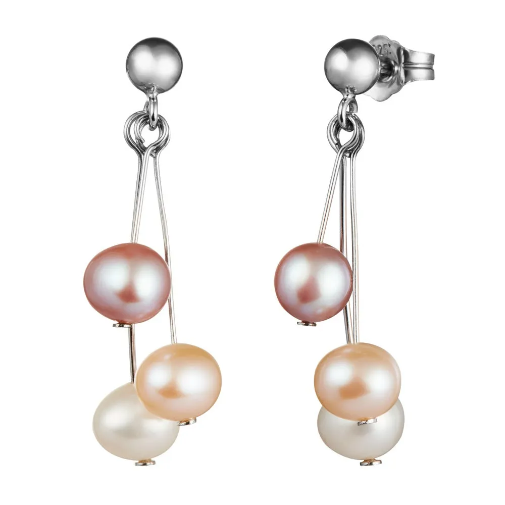 Salsa Freshwater Pearl Drop Earrings - Silver - 1158076