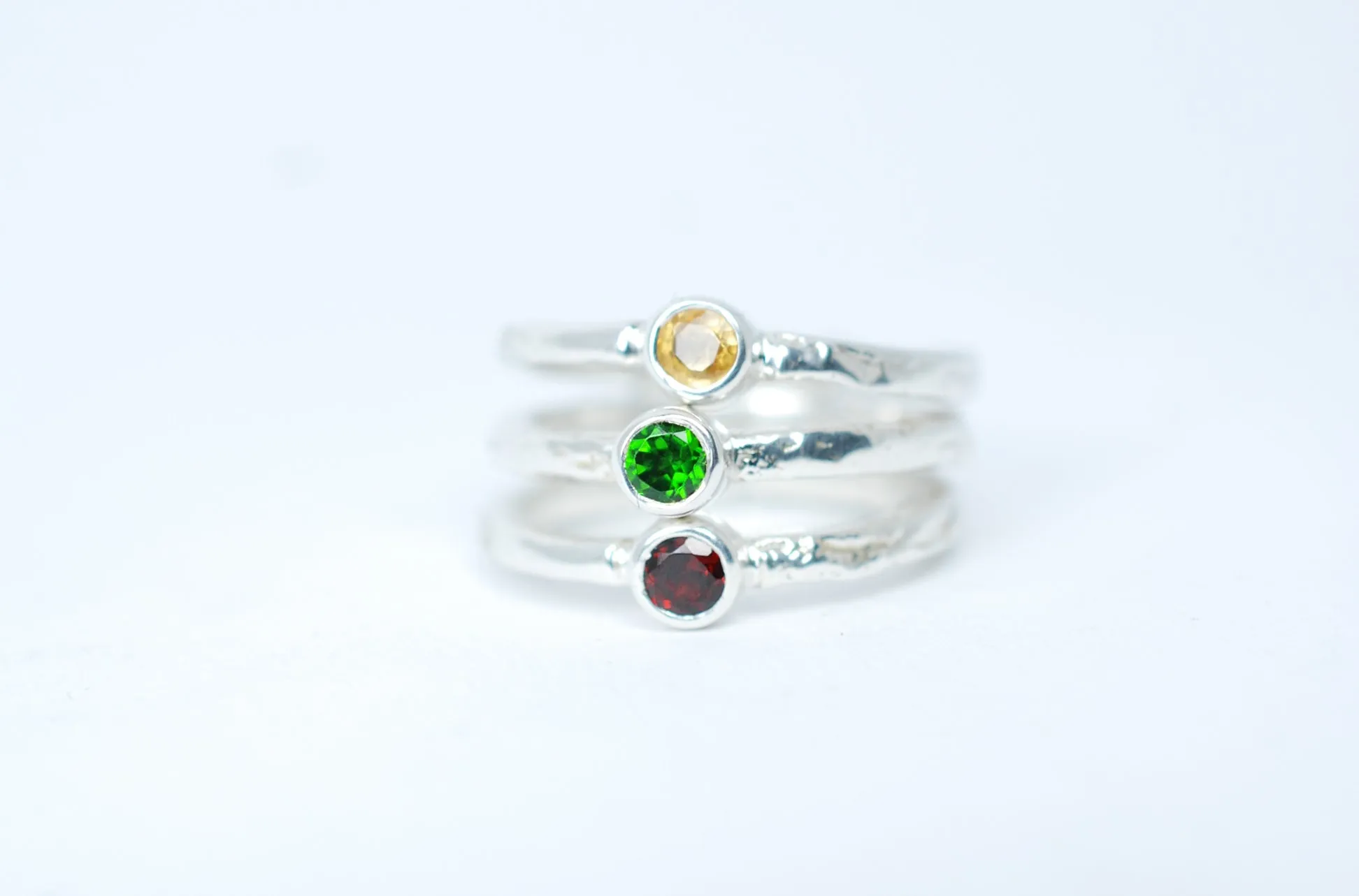 Silver stacking rings - Lietuvos vėliava