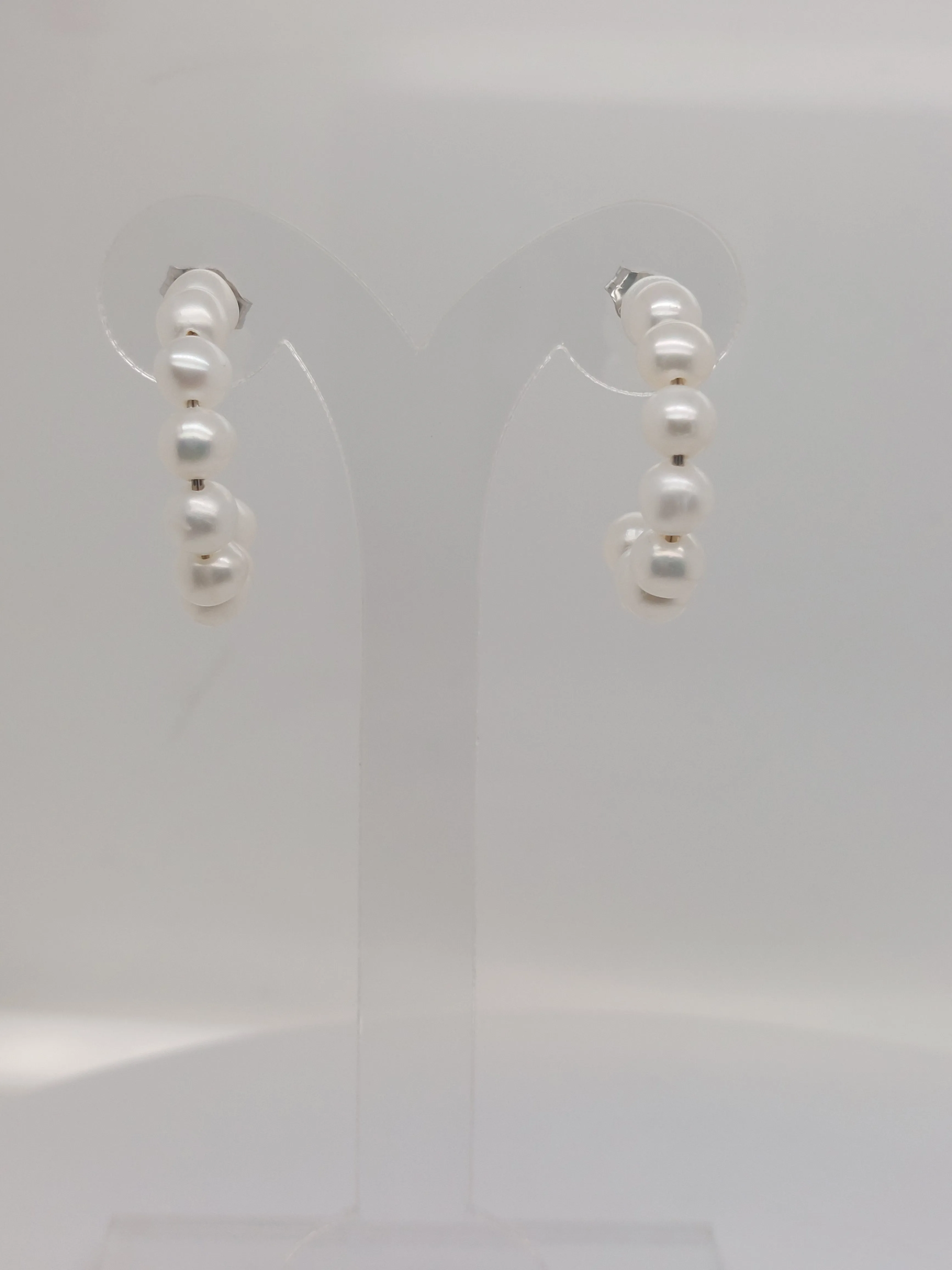 Small Pearl Hoops