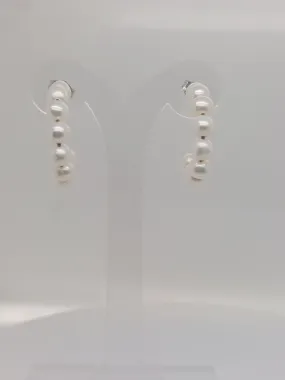 Small Pearl Hoops