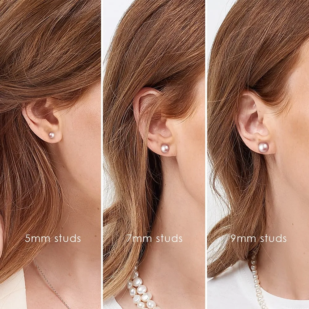 Small Pearl Stud Earrings - Gold - 1509977